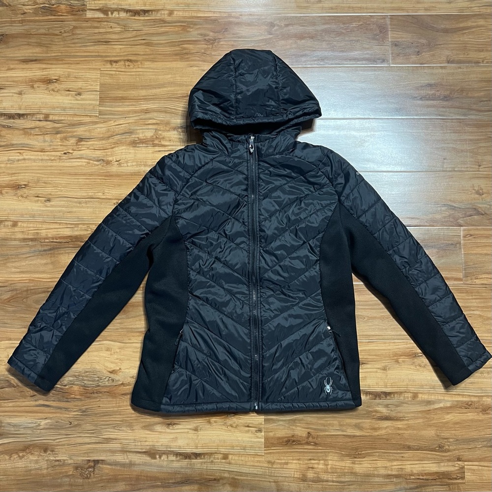 Spyder Women’s Black Quilted Hooded Puffer Jacket